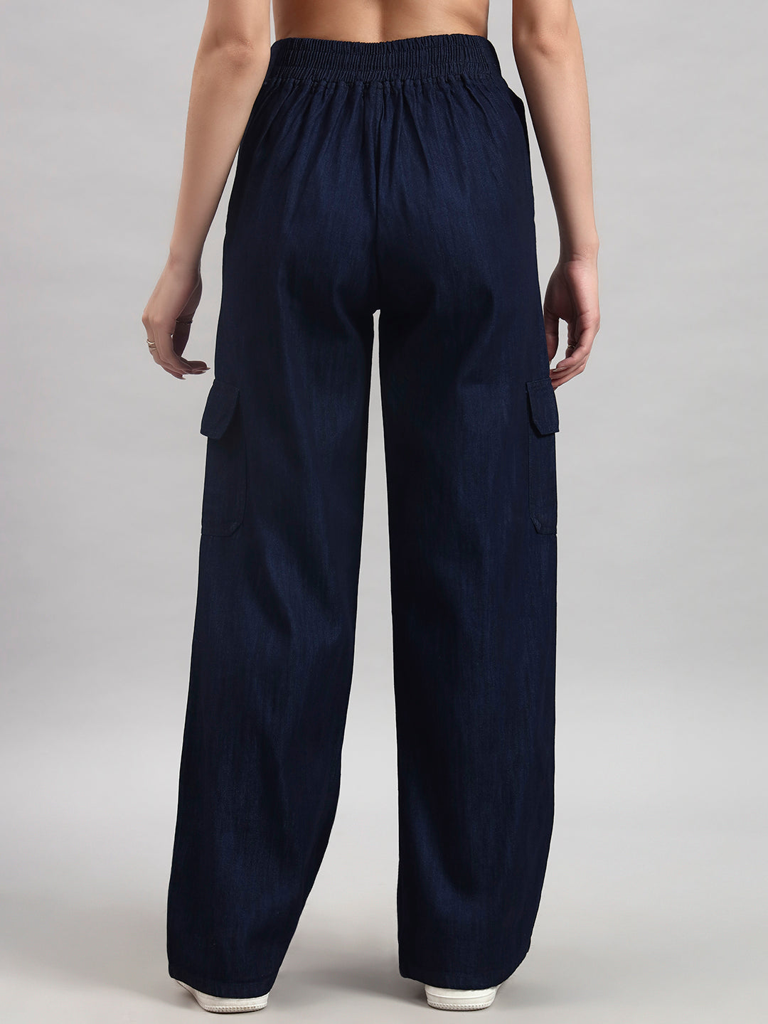 Dark Indigo Cargo Straight-Leg Trousers