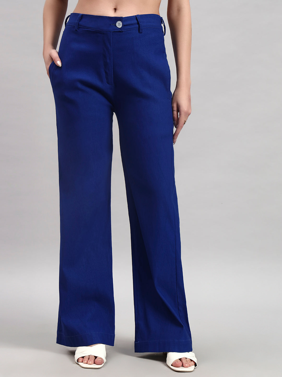Cobalt Blue Wide-Leg Trousers