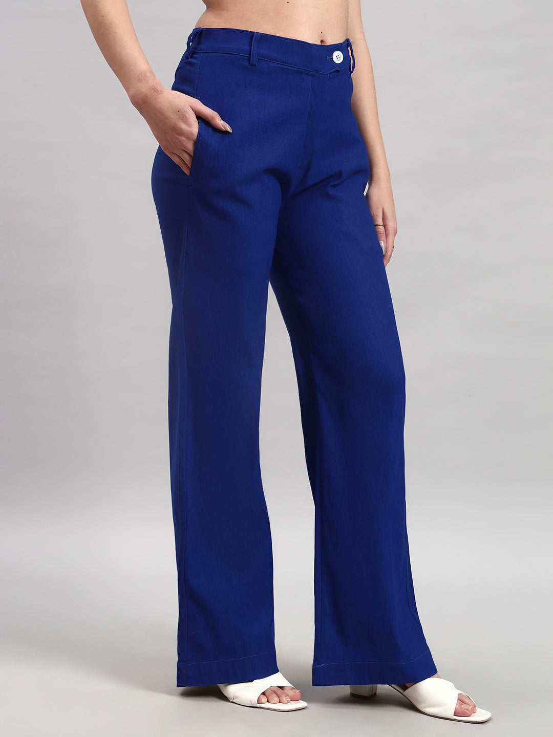 Cobalt Blue Wide-Leg Trousers
