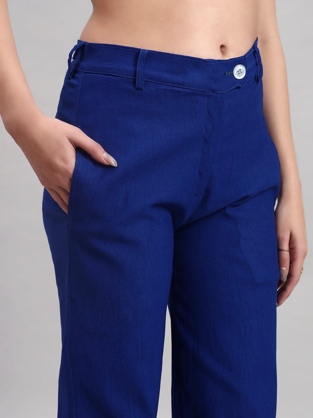 Cobalt Blue Wide-Leg Trousers