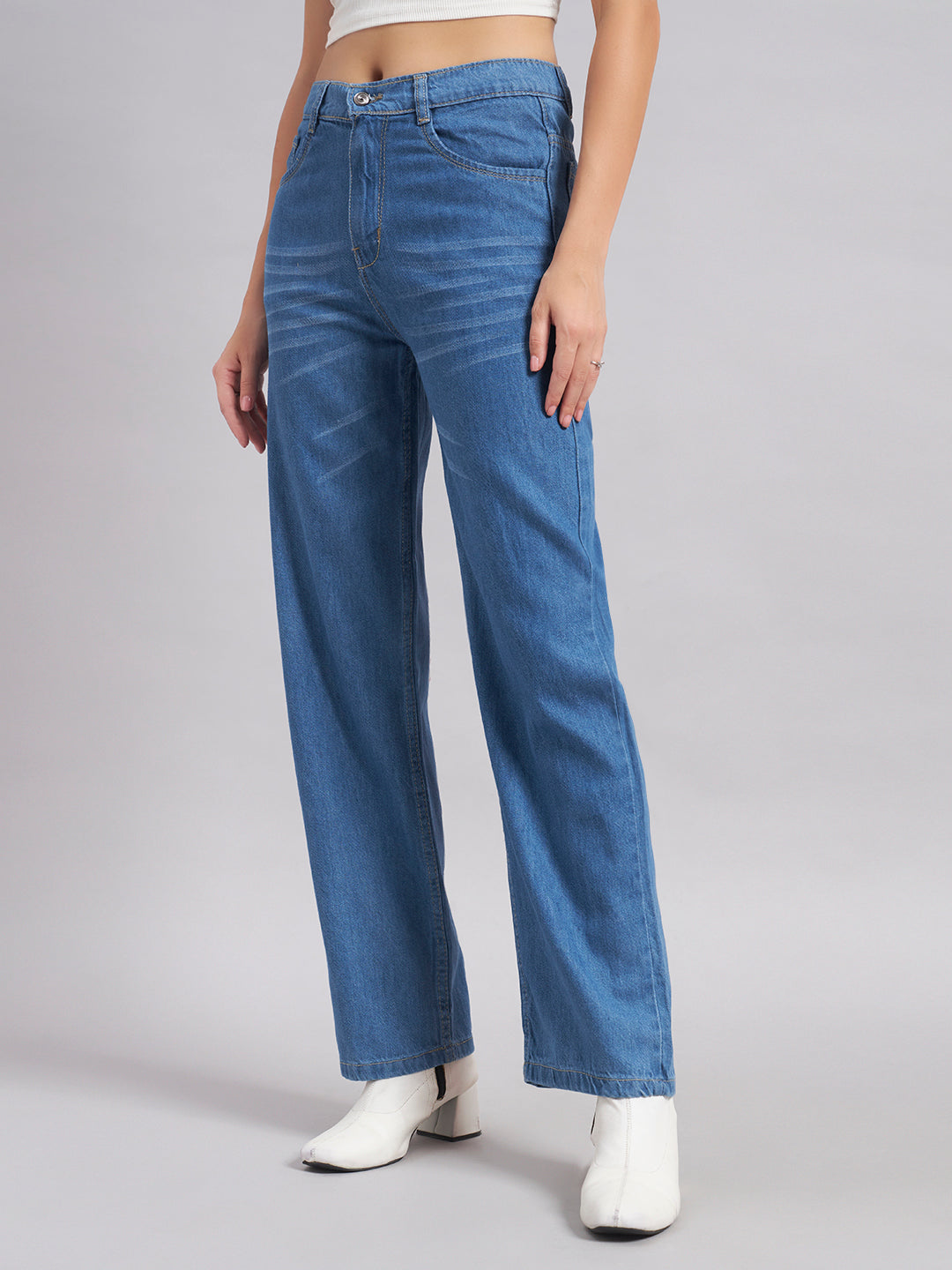 Women London Relaxed Fit Mid-Rise Light Fade Jeans