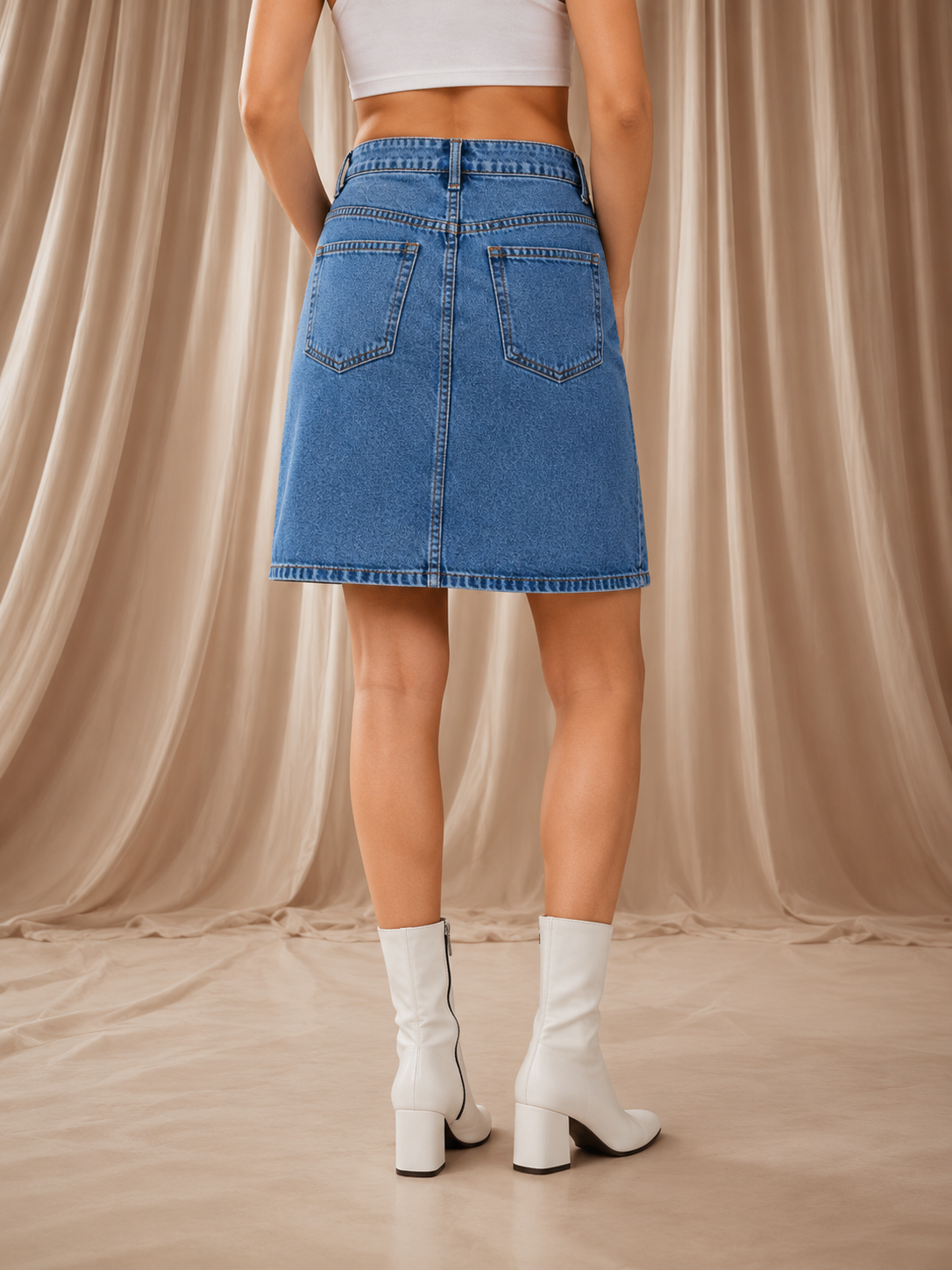 Women's Blue Denim Mini Skirt