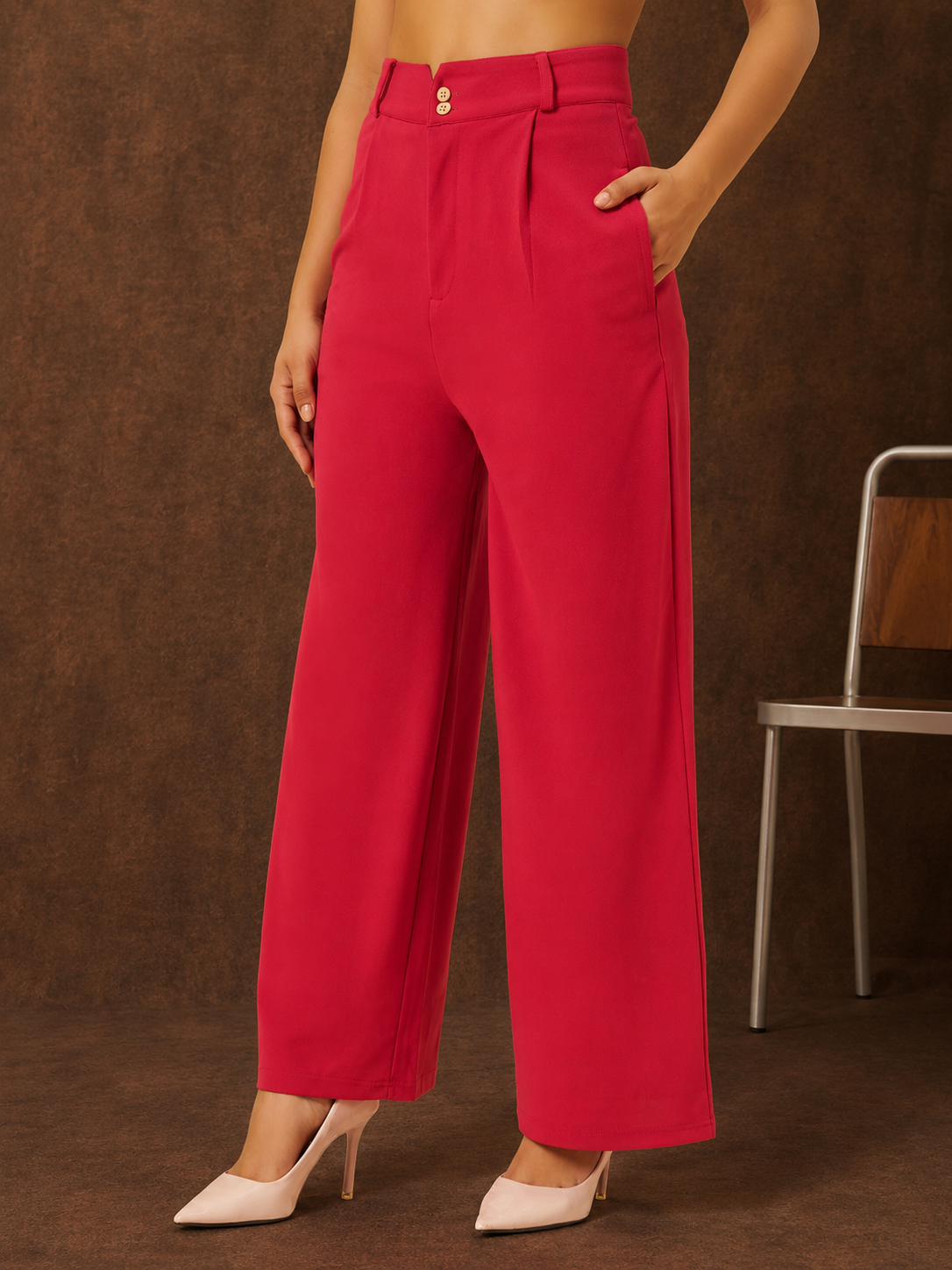 Women's High Rise Wide Leg Trousers