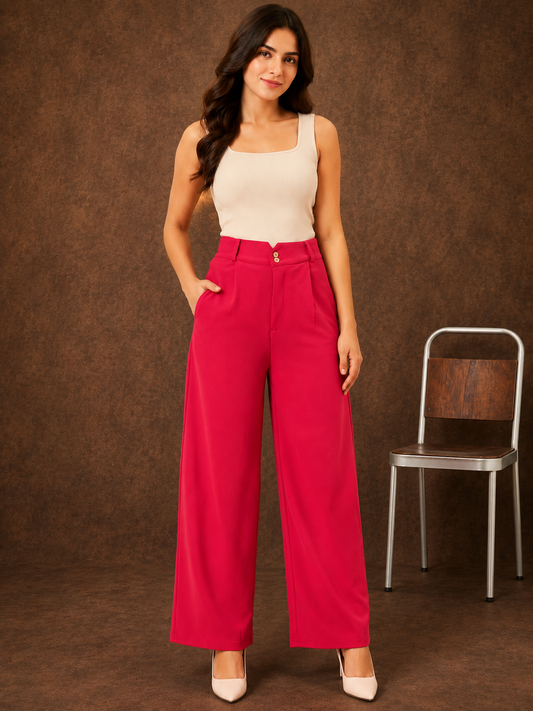 Women's High Rise Wide Leg Trousers