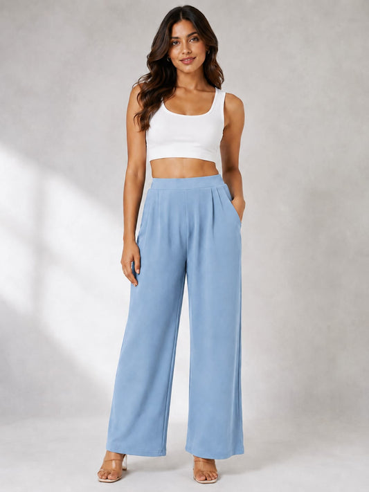 Women's High Rise Wide Leg Trousers